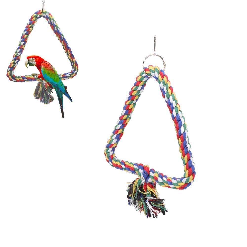 Chewing Design Rope Perch Stand Climbing Rope Colorful Parrot Toy Bird Swing Toy  For Parakeets