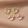 Korean Love Heart Hoop Earrings for Women Jewelry Party Gift