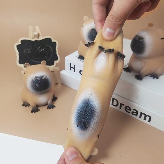 2/4/6Pcs Capybara Squeeze Toy Stress Anxiety Relief Sitting Capybara Toy Portable Kids Teens Adults TPR Animal Sensory Soft Stress Ball Fidget Toy