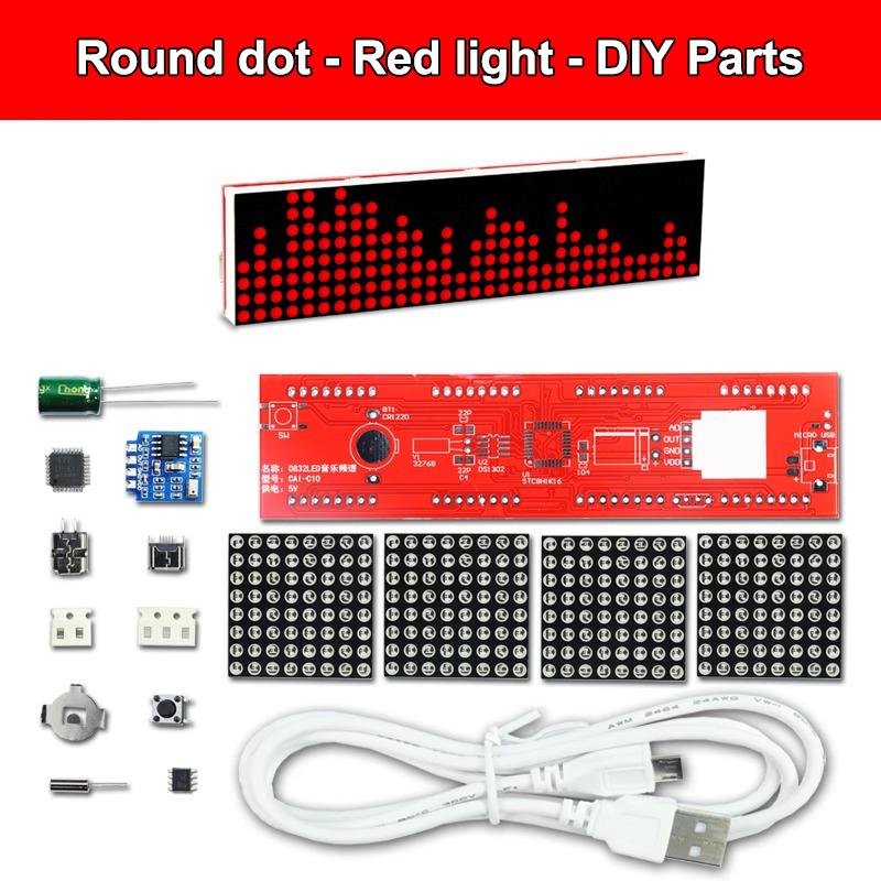 

Led Music Spectrum Kit Dot Matrix Clock Diy Parts Electronic Welding Pick Up Rhythm Light A1
