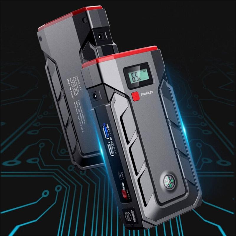 SUV Portable Car Jump Emergency Power Starter Auto Battery Booster Charger Built-in Emergency LED Flashlight Fast Charge
