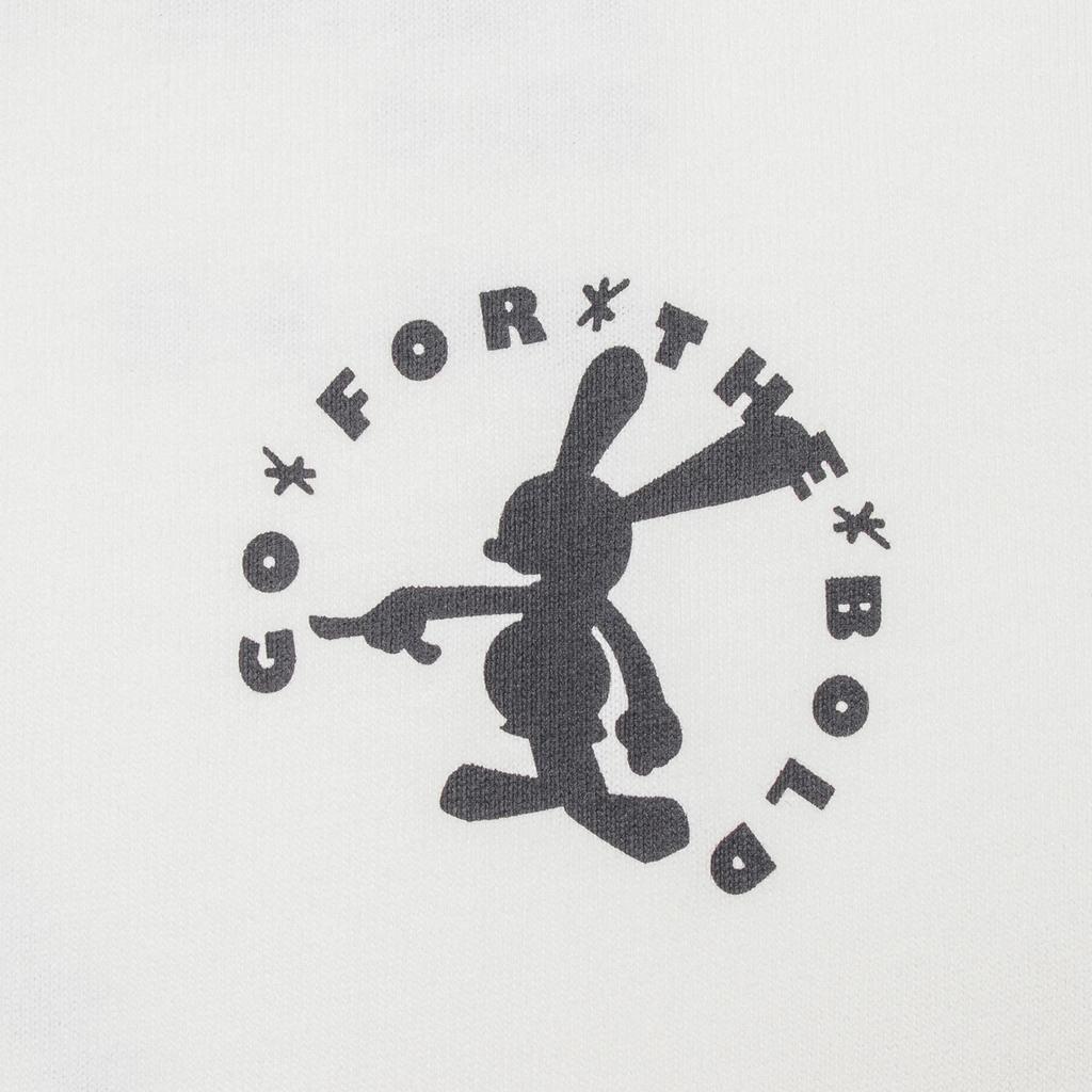 Li-Ning X Disney Oswald Series Cartoon Letter Print Perforated Short Sleeve T-Shirt Unisex Tops Off-White AHST315-4