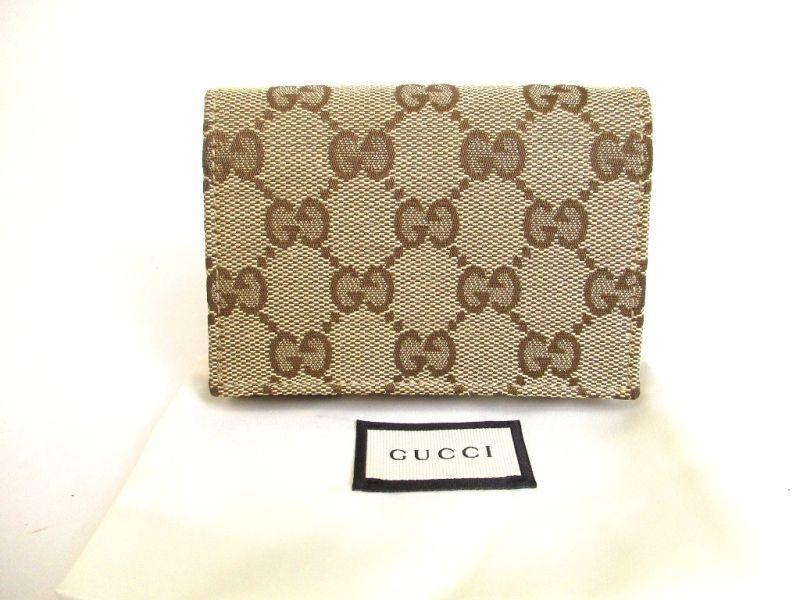 

Справжній GUCCI Beige GG Canvas Business Card Holder Credit Card #a017 Refurbished