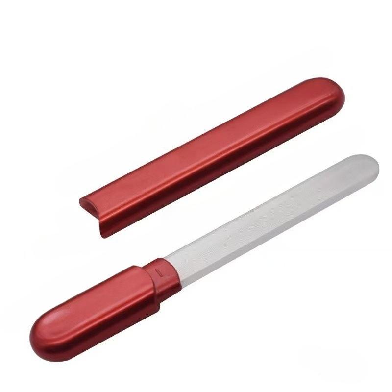 

1SET Premium Nail File Strap Box, Best Beauty Nail Polisher, Suitable for Natural and Acrylic Nail Etching Portable Glass Rub Premium Nail Care Tools красный
