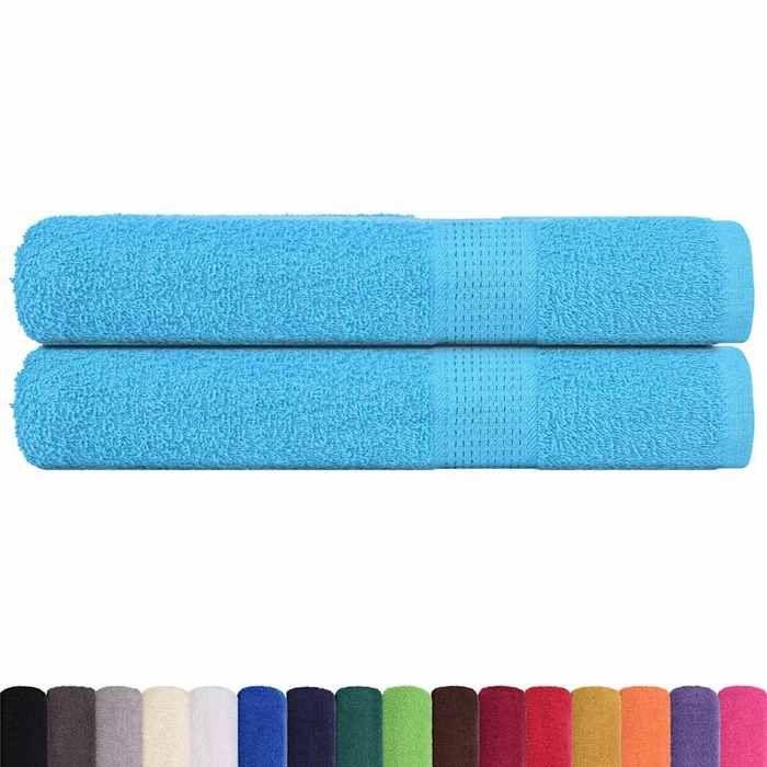 VidaXL Serviettes de sauna 2pcs turquoise 80x200cm 360 g/m² 100% coton, serviette, serviette de bain, serviette en coton 136983