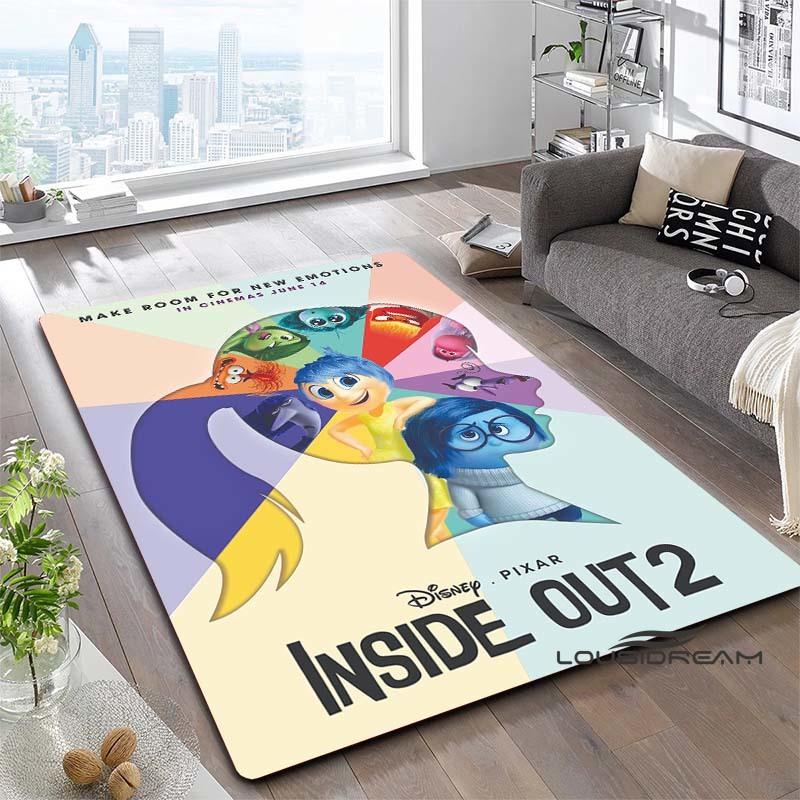2026 New Inside Out 2 Cartoon Print Rug, Bedroom/Living Room Floor Mat, Large-Area Home Decor Anti-Slip Mat