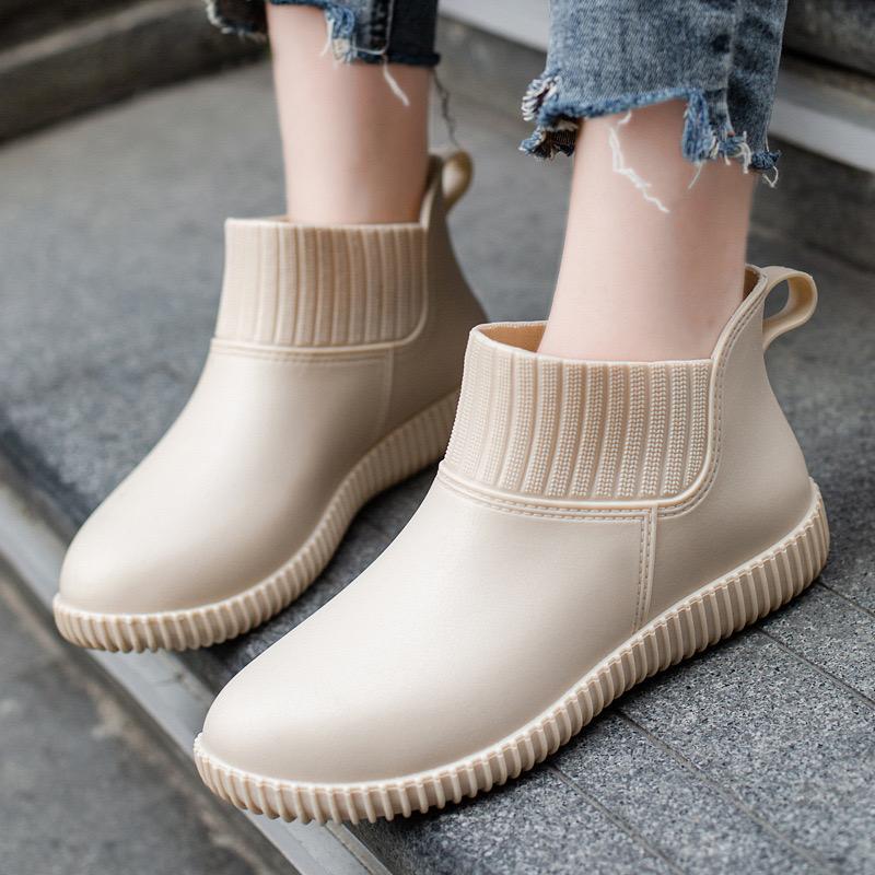 Fashion New Rain Boots Women's Sliding Sleeves Women's Rain Boots Anti Slip Waterproof Women's Home Short Boots Botas Mujer