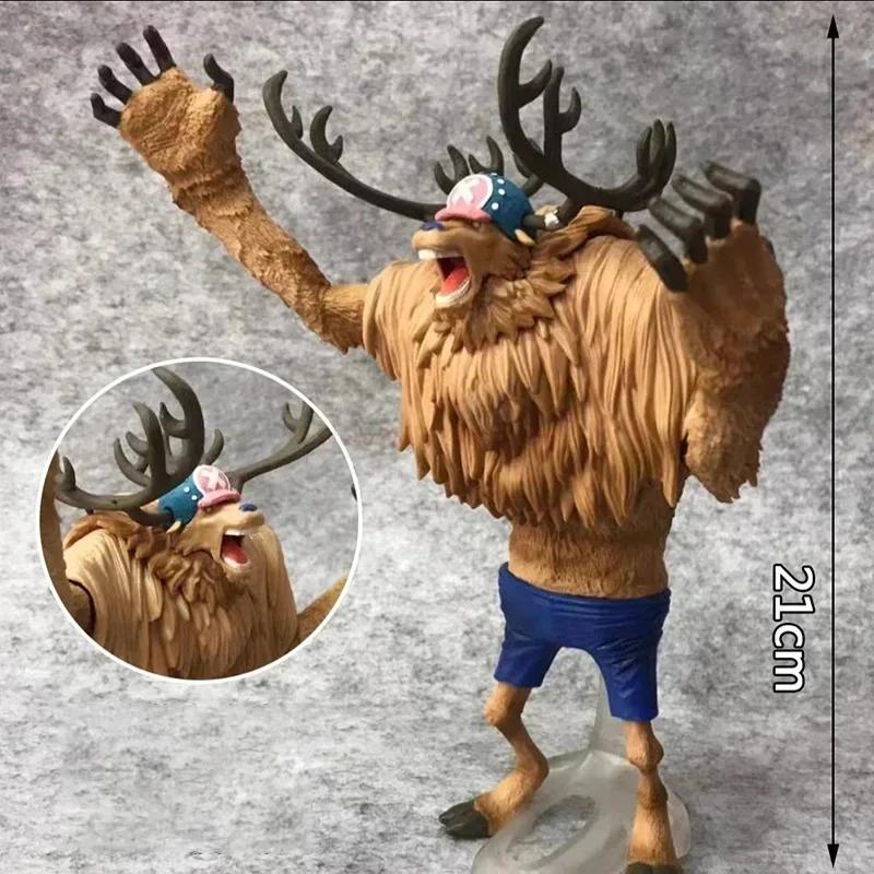 21cm One Piece Anime Figure Chopper King Of Artist The Tony Chopper Action Toys Pvc Collectible Model Toy For Kids Surprise Gift