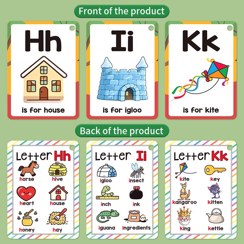 Cross-border English Alphabet Flashcards: Children's Learning Tool for Colors, Animals, and Letters