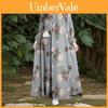 Langes Kleid mit lockerer Taille und ethnischem Muster für Damen im Frühling
