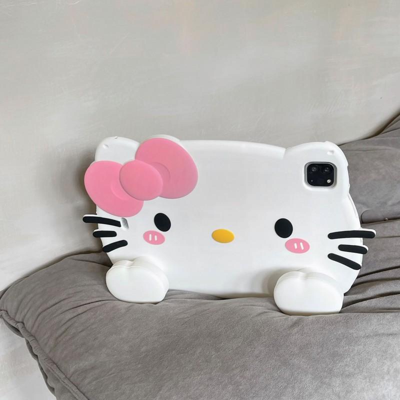 Silicone 3D KT Cat Tablet Case With Stand IPad Pro Mini Air 10th 11th Gen 10.2 10.5 10.9 11 8.3 Inch Anti-Slip Shockproof