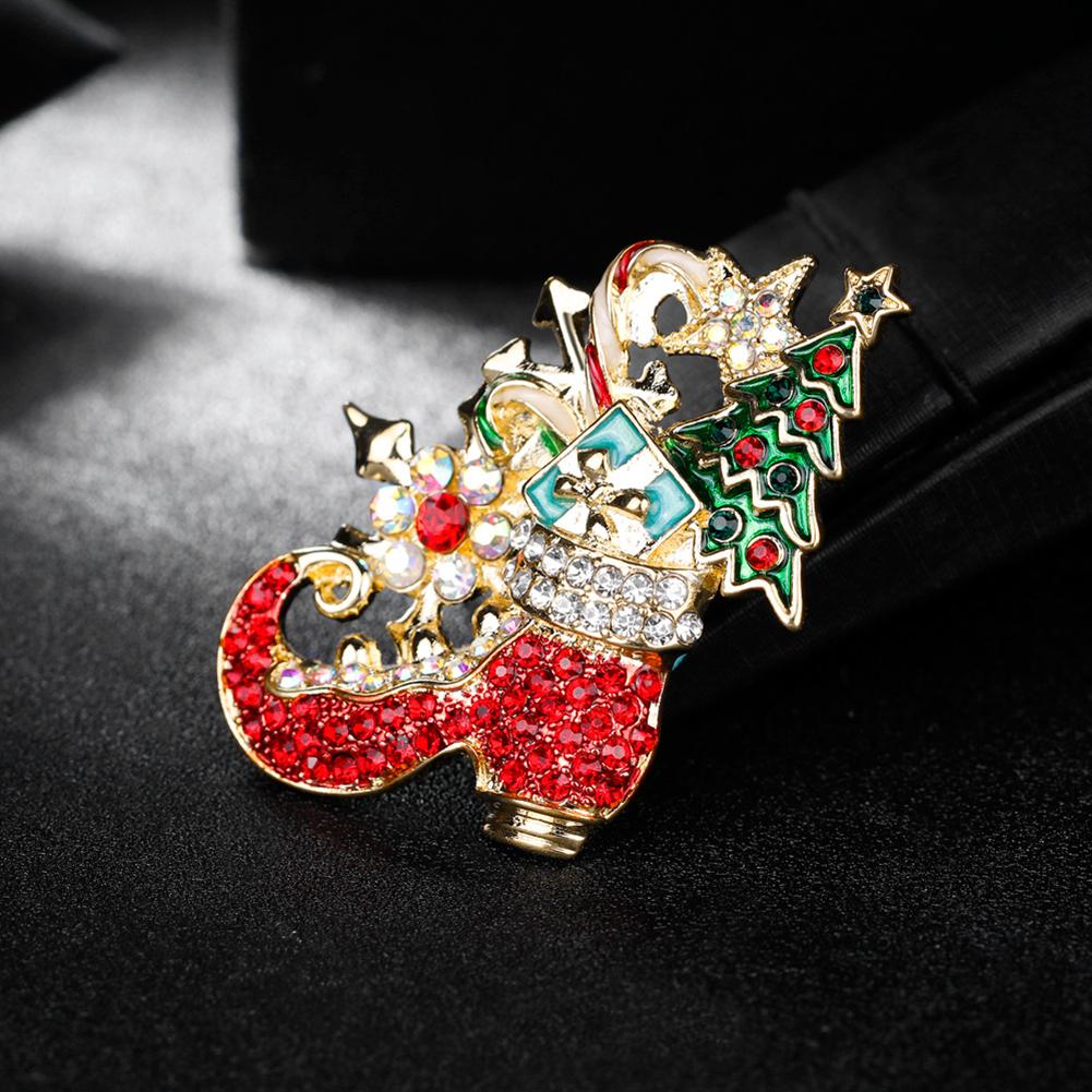 Women Delicate Christmas Style Diamond Shoes Brooch Perfect Wear Decoration