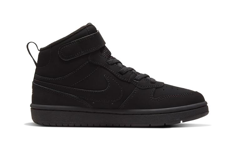 Nike Court Borough 2 Comfortable High Top Kids' Skateboarding Shoes Matte Black Children Aged 3 7 Years Old CW5868-001