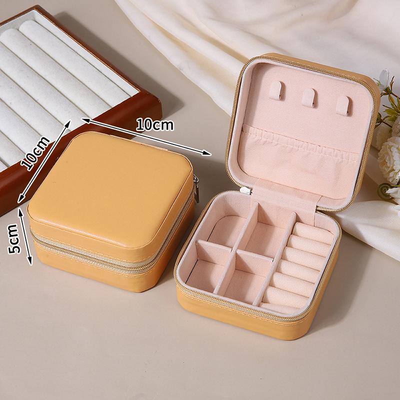 Portable Travel Jewelry Box - Mini Pu Leather Case With Soft Velvet Interior Compact Organizer For Rings Earrings Necklaces