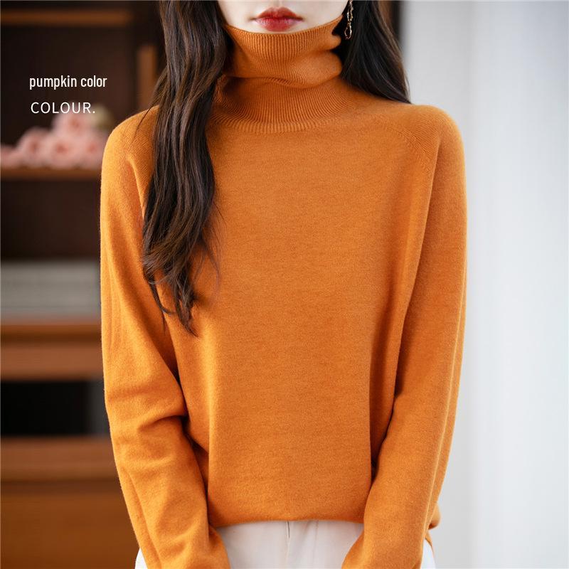Women's Velvet Long Sleeve Knitwear: Versatile Plus Size High Neck Lapel Sweater for Autumn & Winter