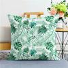 Fashion Tropical Green Plant Pillowcases Natural Style Decorative Pillowcases For Office Bedroom And Sofa