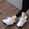 Women Genuine Leather Platform Shoes Winter Plush Walking Shoes 5cm High Wedges Heels Shoes Elegant Warm Mother Shoes