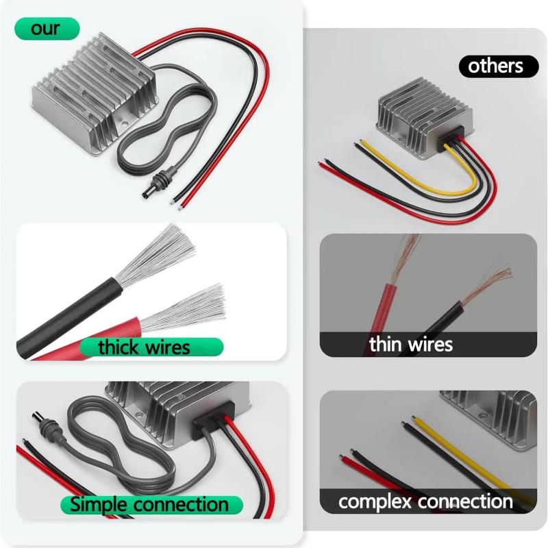 Mini Step Up Power Cord DC-DC Step-up Module 12V to 30V 3.5A 105W Power Supply 12V to 30V Booster with DC power cord Starlink