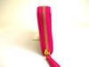 Authentic FENDI Zucca Khaki Canvas Shocking Pink Leather Round Zip Long Wallet #a221  Refurbished