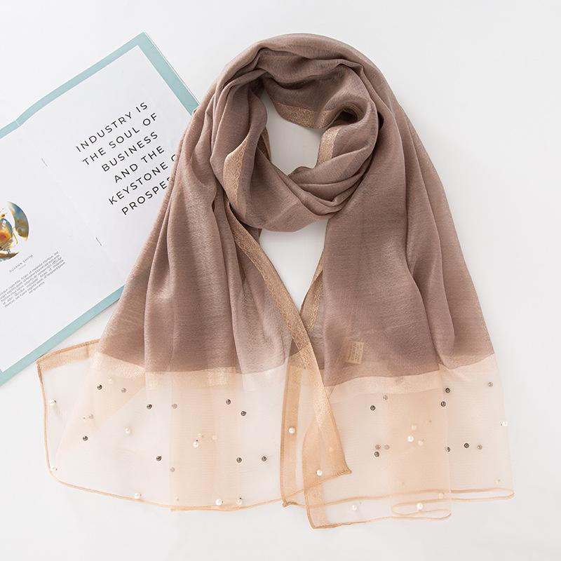Luxury Pearl Long Scarf Shawl For Women Muslim Modal Hijab Thin Plain Scarf Big Size Headscarf Islamic Turban Headband 70*200Cm