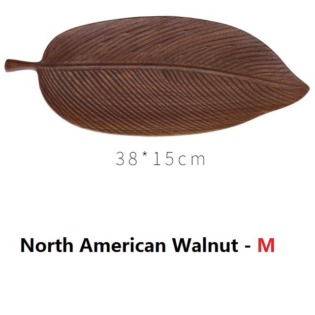 Wooden Leaf Shape Decorative Tray For Coffee Table Decor Vanity Organiser Counter Top Kitchen Ring Dish Holder Refreshment Tray Quality