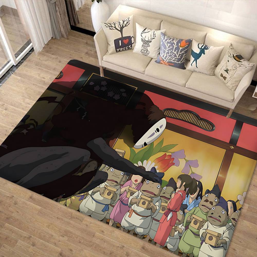 Tappetino Studio Ghibli No Face S-La Città Incantata Tappetino per Porta Decorazione Stanza Camera da Letto Balcone Tappetino Antiscivolo Tappetino per Ingresso Soggiorno Tappeto