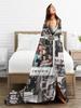 Friends TV Show Collage Throw Blanket Lightweight Flannel Print Multifunctional Bedding for Bedroom Bedspreads