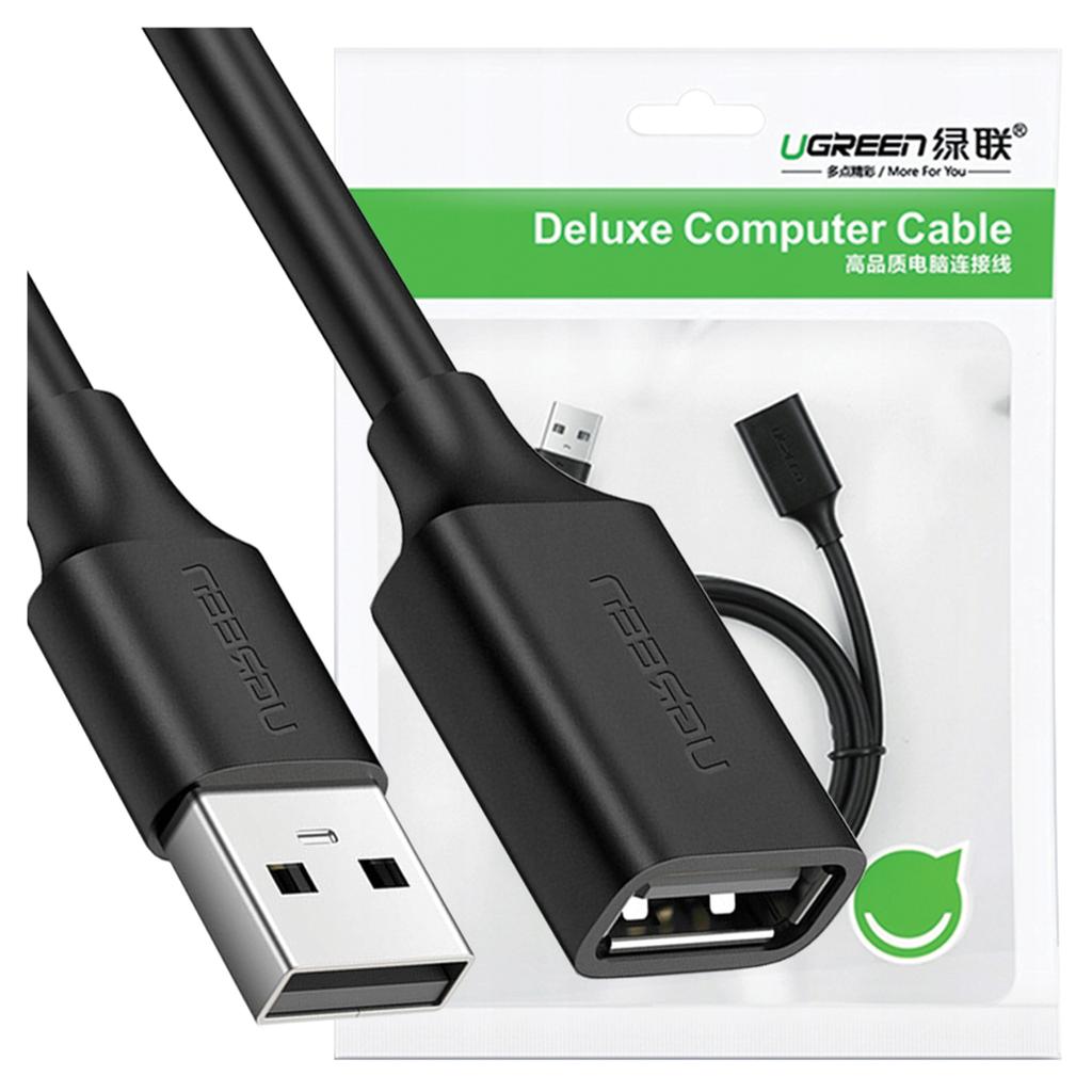 Kabel Usb 2.0 Przedłużający Ugreen Us103, 3M (Czarny)