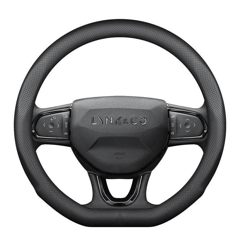 Lynk & Co Genuine Leather Steering Wheel Cover for Models 01, 02, 03, 03+, 05, 0906 (New Energy Vehicles)