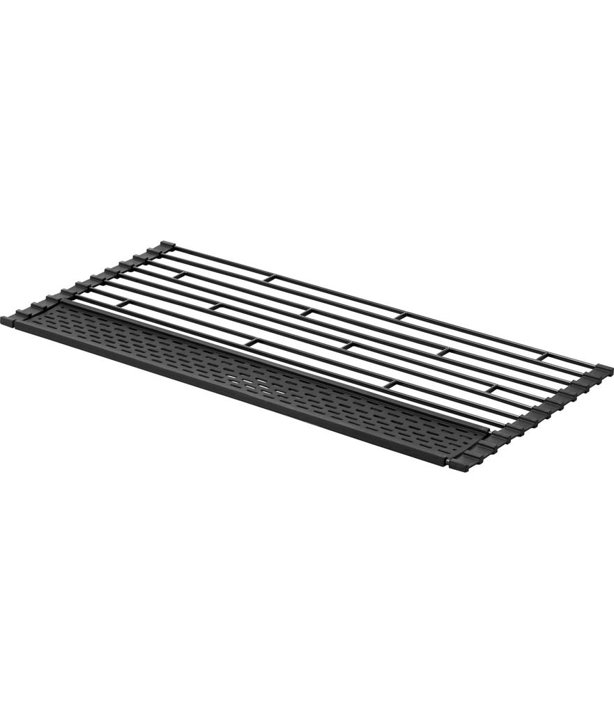 Yamazaki Folding Dish Drainer Tower with Silicone 58 x 26 x Includes Tray for Draining Small Storage Dish 5055 Tray, Large, Black, Approx. 0.8 cm,