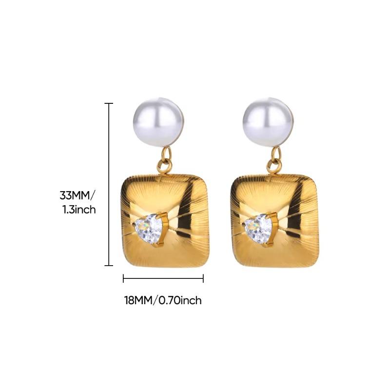 Temperament slightly inlaid zircon shell flower stud earrings high sense fashion exquisite earrings retro personality trend earrings