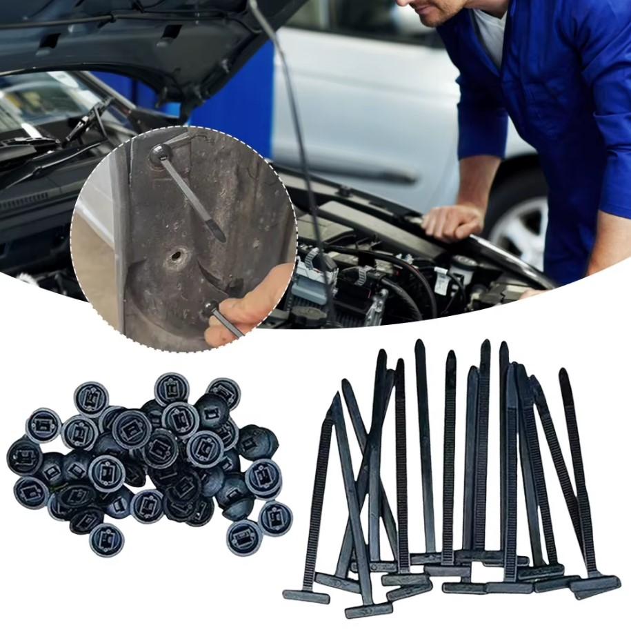 Car Cable Ties, Clips, Pins, Mounting Clips for Covers, 200 Pcs