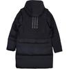 Adidas Solid Color Logo Print Hooded Mid-Length Down Coat Women Coats Black GV1846