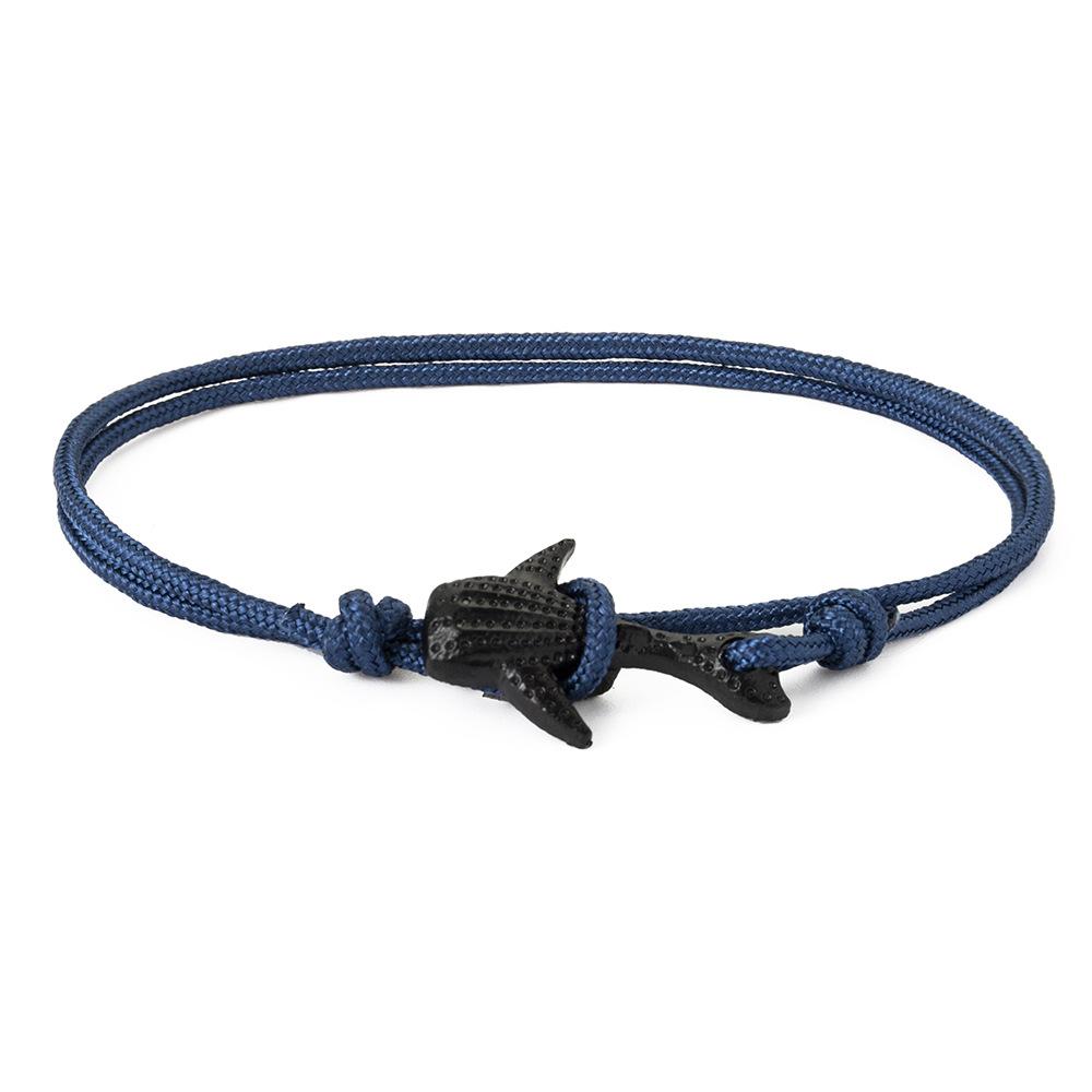 Fashion Nylon Bracelets For Men Women Couple Gifts Wrap Braided Wristband Male Bracelet Rope Alloy Hook Anchor Bangle