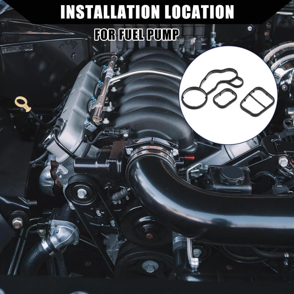 No.11428591460 Oil Cooler Gasket for Mini Cooper 2014-2017 / Inner Engine Oil Filter Adapter Gasket/Durable Rubber / 1Set Black