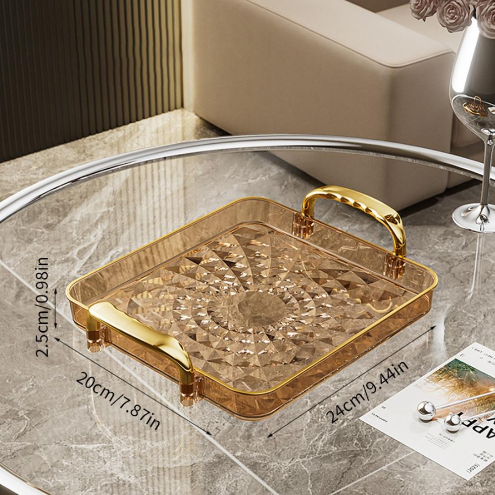 Clear Dessert Fruit Tray Large Capacity Jewelry Tray New Snack Plate  Home Kitchen Organizer