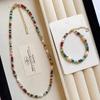 Collier de niche en pierre colorée et perle d'eau douce - Bijou d'été tendance