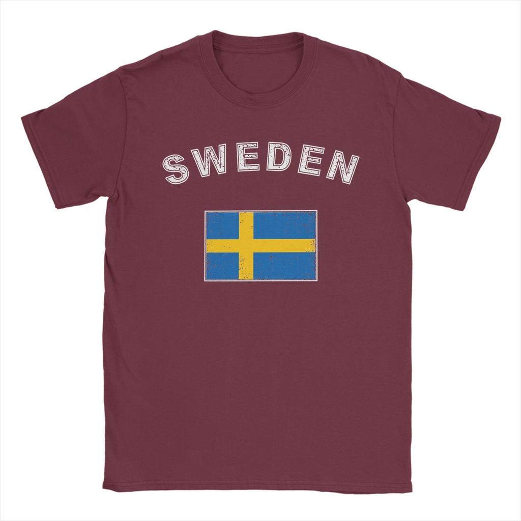 Sweden Swedish flag TShirt Beach Pure Cotton T Shirts For Unisexs Harajuku Casual Tshirt Short Sleeve Classic Clothes
