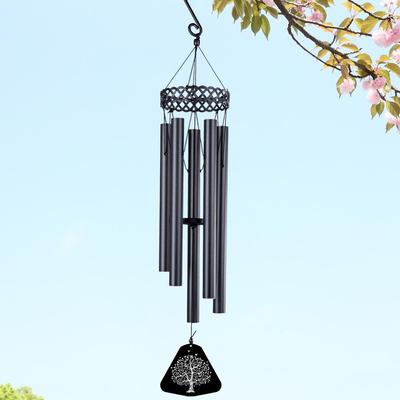 Ciondolo Campanello Eolico da Esterno in Alluminio - Decorazione da Giardino Nera