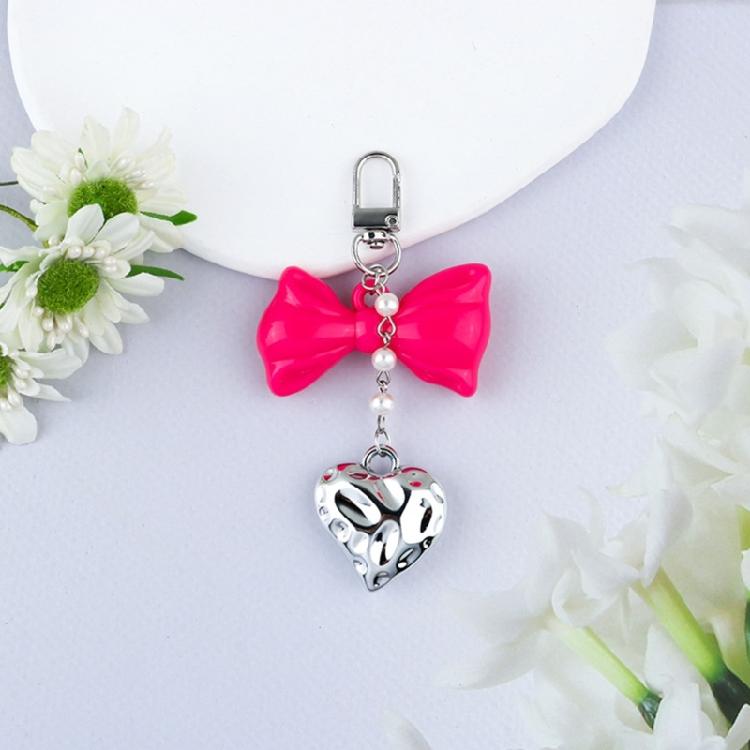 Versatile Heart Shaped Bowknot Key Pendant Cute Heart and Bowknot Keychain Pendant Charm for Women's Purses and Backpack