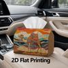 1pc, 2D Flat Printing, Tissue Box Camel Desert Landscape Pattern Printed Tissue Box, Suitable for Bathrooms, Living Rooms, Bedrooms, Dressing Tables, 
