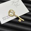 Lock Hole Design Key Shaped Brooch Vintage Style Metal Decorative Pin Suit Coat Accessory  Daily
