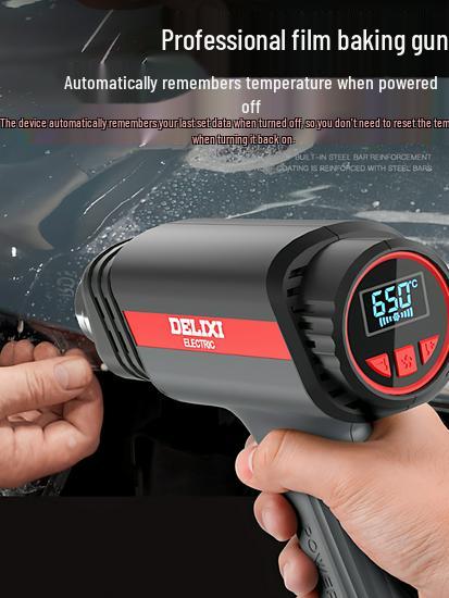 Delixi Digital High-Temp Hot Air Gun - Industrial Grade Blower for Grout, Sealing, and Baking.