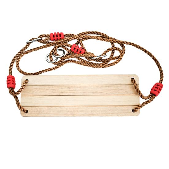 Wooden Swing for Adults Children Outdoor Pastoral Swing with Adjustable Rope 100kg Max Load-Bearing Swing for Yard Garden