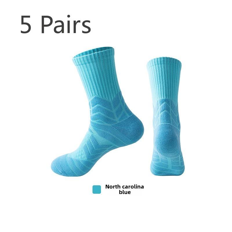 

5 пар мужских и женских профессиональных баскетбольных носков 5 pairs синий