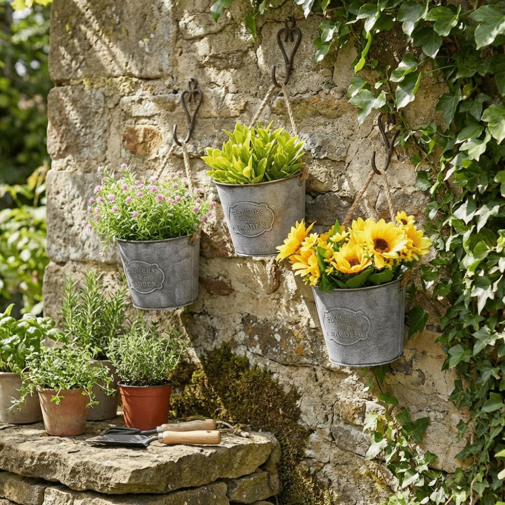 Semicircle Wall Mounted Planter Country Style Wall Flower Holder Flower Vase  Succulent Plant