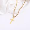 Men's Titanium Steel Twist Chain Necklace - Light Luxury Stainless Steel Cross Pendant, Non-Fading Jewelry.