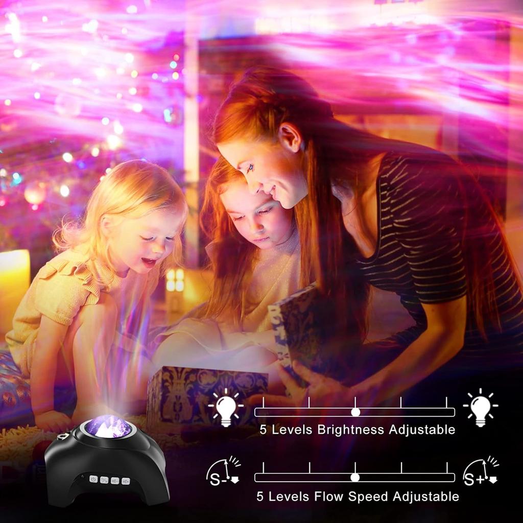 Northern Lights Aurora Projector for Bedroom with Music Bluetooth Speaker and White Noise, Vinwark Galaxy Projector, Starry Night Light Projectors