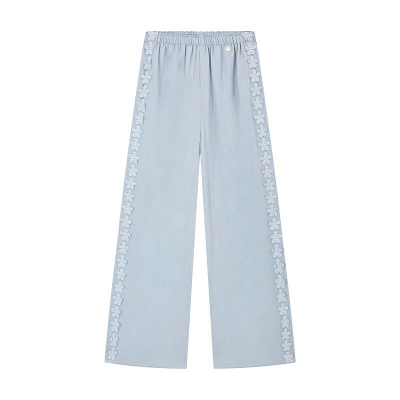 ELLE KIDS Girls' French Style Ruffle Straight Leg Trousers