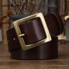 Retro Minimalistischer Glänzender Vollnarben Rindsleder Gürtel für Herren, Echtes Leder, Dornschließe, Lässig und Vielseitig Neuer Stil